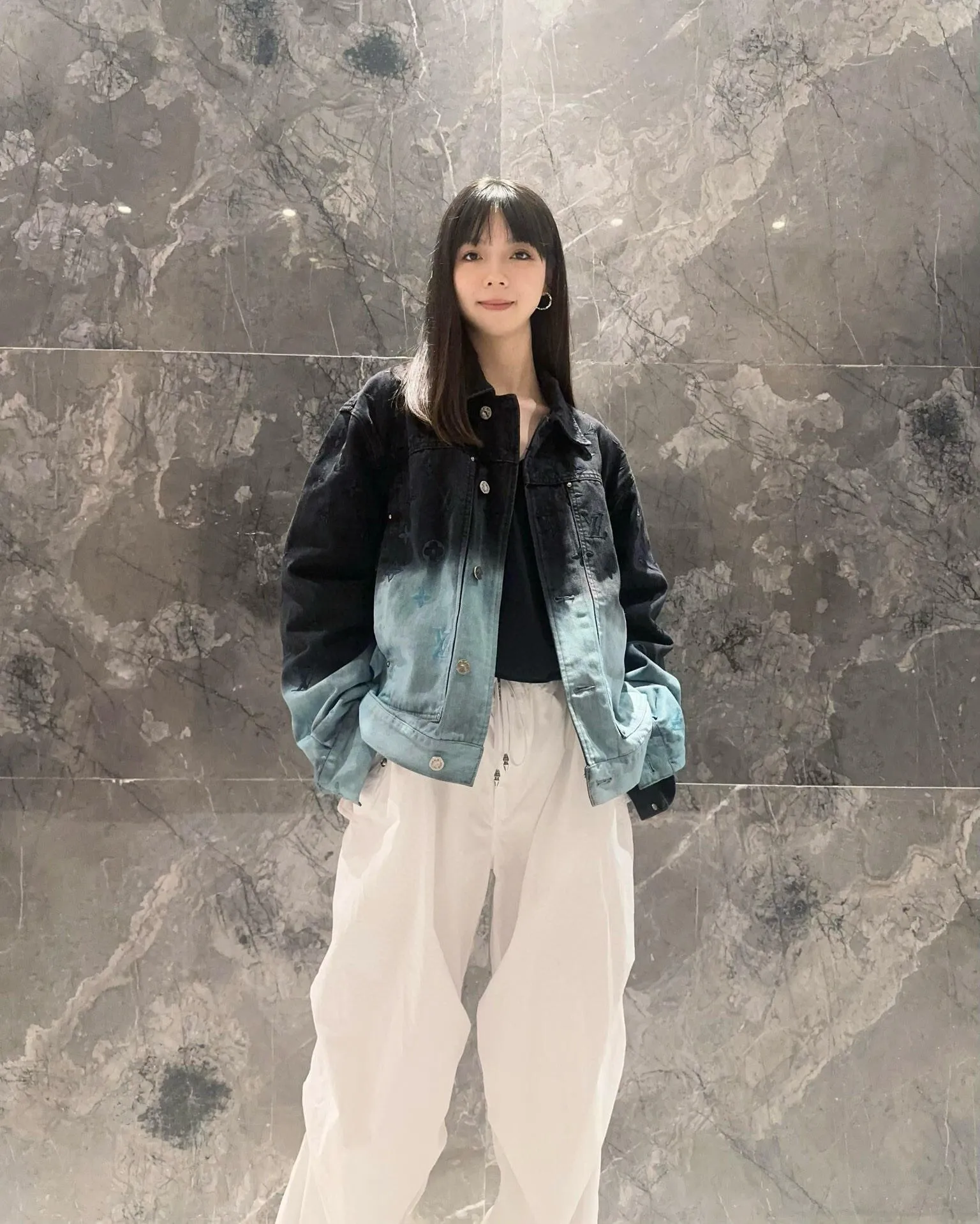 Louis Vuitton/Louis Vuitton presbyopic gradient embroidered denim jacket